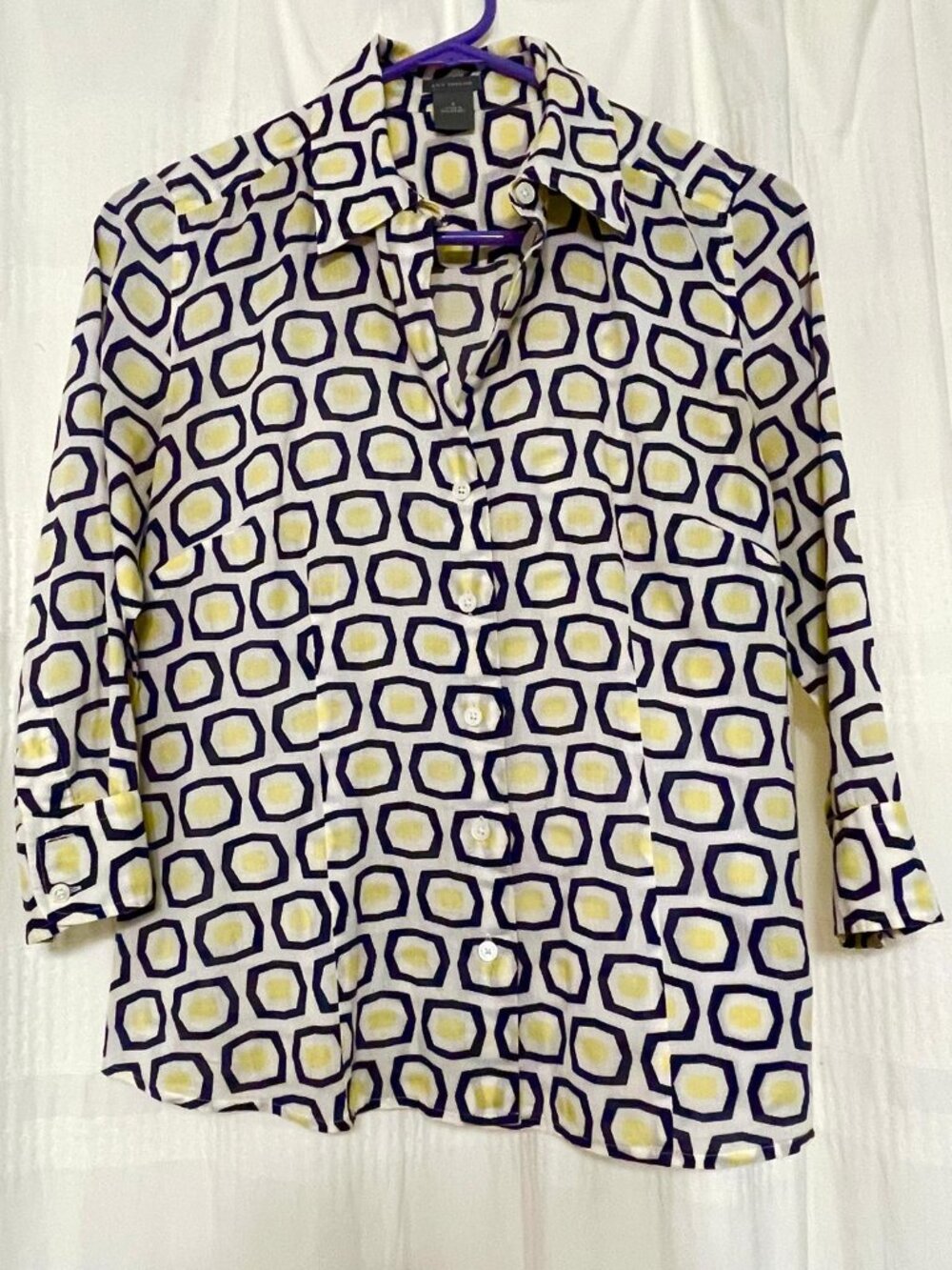 Ann Taylor Limited Edition Japanese Cotton Blouse Size 4
